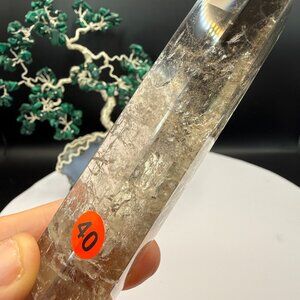 Smokey Quartz Point Tower 3.95” Tall Genuine Brazil Crystal Natural Rainbows 40